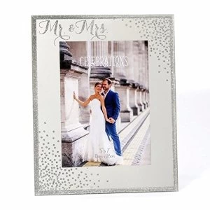 Image of 5" x 7" - Celebrations Glass Sparkle Frame - Mr & Mrs
