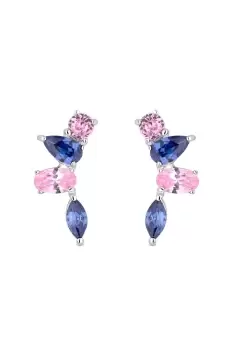Image of Sterling Silver 925 Tanzanite And Pink Climber Earrings