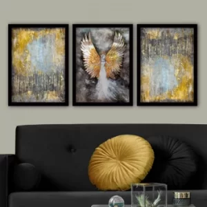 Image of 3SC11 Multicolor Decorative Framed Painting (3 Pieces)