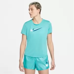 Image of Nike DriFit Swoosh Run T Shirt Womens - Blue