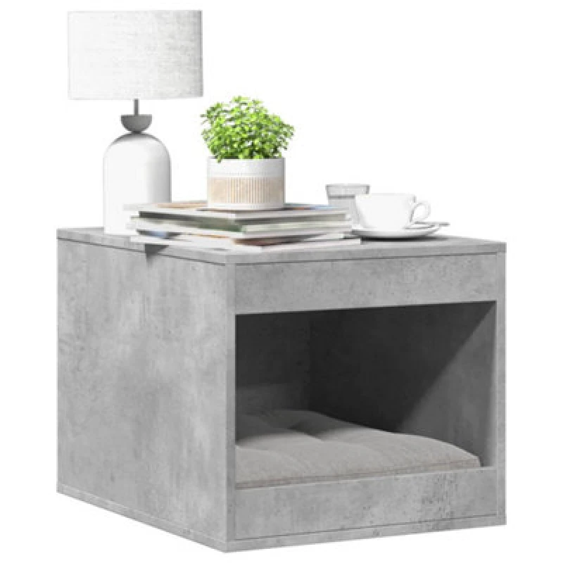 Image of vidaXL Cat Litter Box Enclosure Concrete Grey 47x59x42cm Engineered Wood, Grey 857763