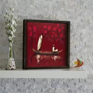 Image of KZM426 Brown Red Beige Black Decorative Framed MDF Painting