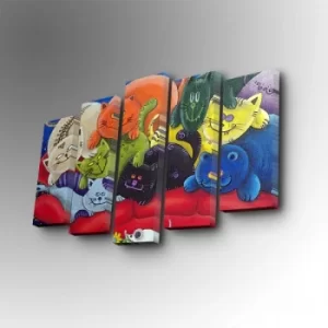 Image of 5PUC-149 Multicolor Decorative Canvas Painting (5 Pieces)