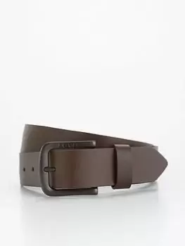 Image of Levis Seine Metal Leather Belt - Brown, Size 28, Men