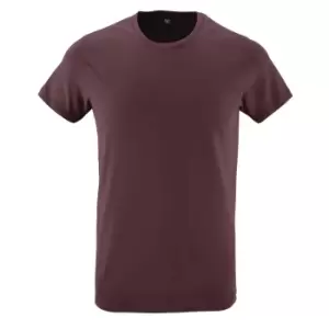 Image of SOLS Mens Regent Slim Fit Short Sleeve T-Shirt (S) (Oxblood)