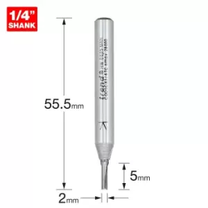 Image of Trend CRAFTPRO Two Flute Straight Router Cutter 2mm 5mm 1/4"