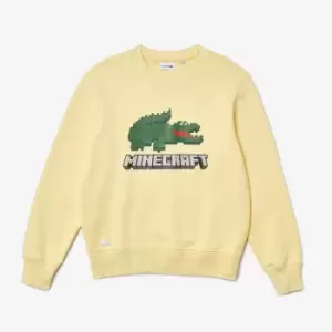 Image of X Minecraft Logo Print Sweatshirt in Cotton with Crew Neck