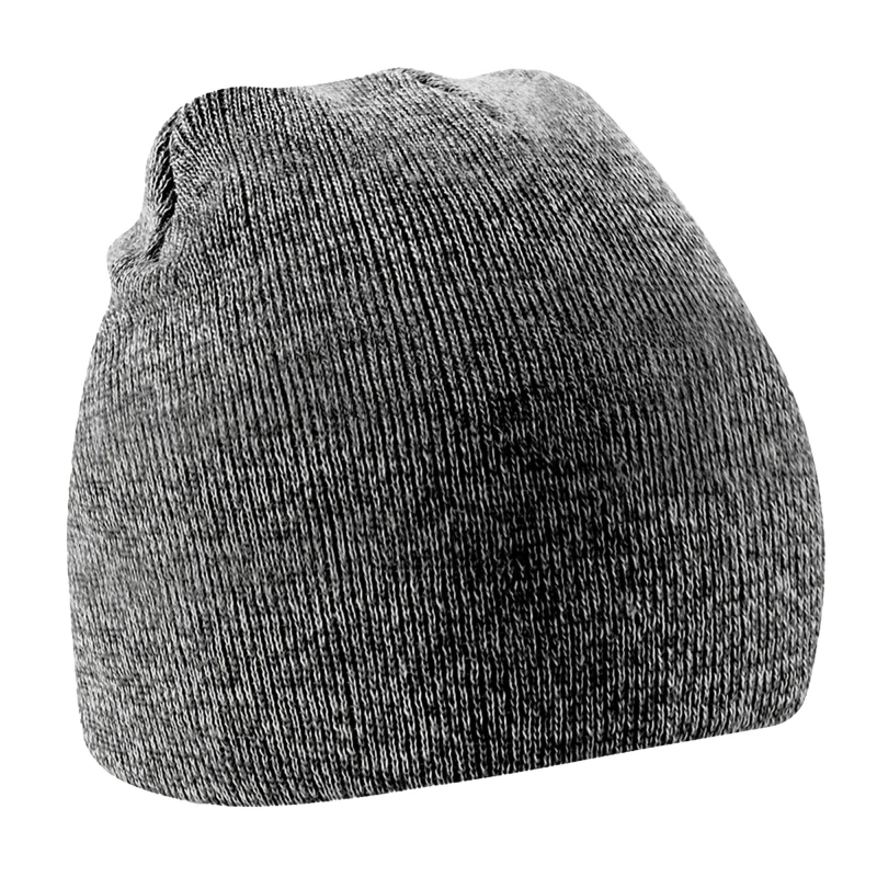 Image of Beechfield Beechfield Men Plain Basic Knitted Winter Beanie Hat in Mid Grey Mid Grey One Size Male 5057080745814