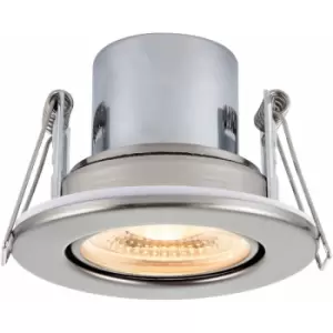 Image of Loops - Recessed Tiltable Ceiling Downlight - Dimmable 8.5W Warm White LED Satin Nickel