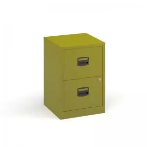 Image of Bisley A4 home filer with 2 drawers - green