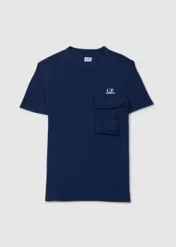 Image of C.P. Company Mens 20/1 Jersey Pocket T-Shirt In Medieval Blue