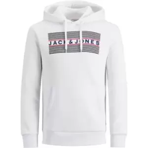 Image of Jack and Jones Corp Logo Hood Sweat - White