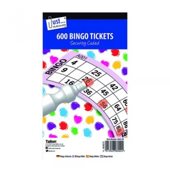 Image of Just Stationery Jumbo Bingo Tickets 21 x 12cm Pack of 12 8002