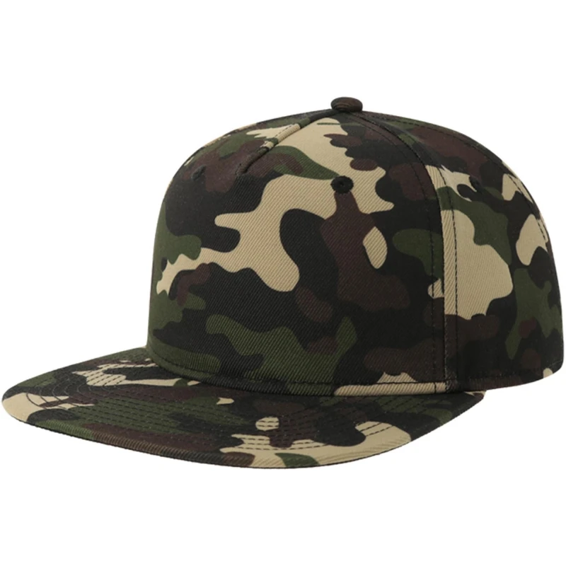 Image of Atlantis Womens Camo 5 Panel Snapback Cap in Black Female One Size