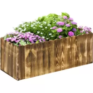 Image of Garden Raised Bed Wooden Pot Vegetable Planter Box 80x33x30cm - Outsunny