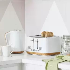 Image of Dunelm Contemporary White Kettle and Toaster Set