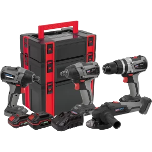Image of Sealey CP20V 20v Cordless Brushless 5 Piece Power Tool Kit 1 x 2ah & 1 x4ah Li-ion Charger Case