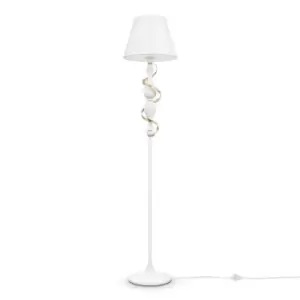 Image of Intreccio Floor Lamp White with Gold, 1 Light, E27
