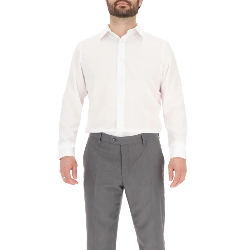 Image of Scotch and Soda Mens Long-Sleeve Oxford Shirt White male 14.5 inch