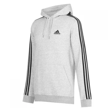 Image of adidas 3-stripe Fleece Hoody, Medium Grey Heather Size M Men