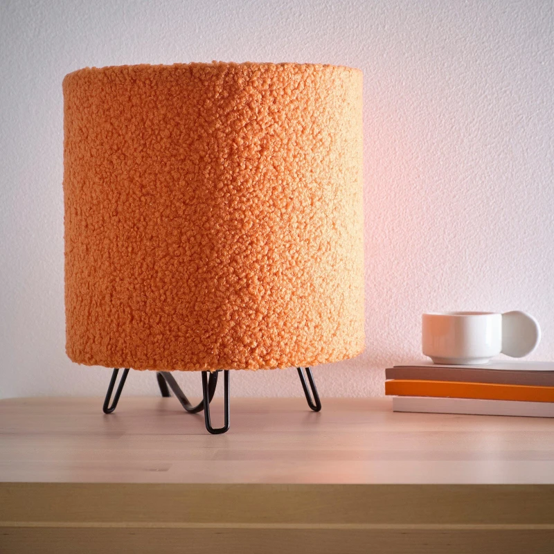 Image of K Living Miami Orange Linen Table Lamp Orange unisex One Size