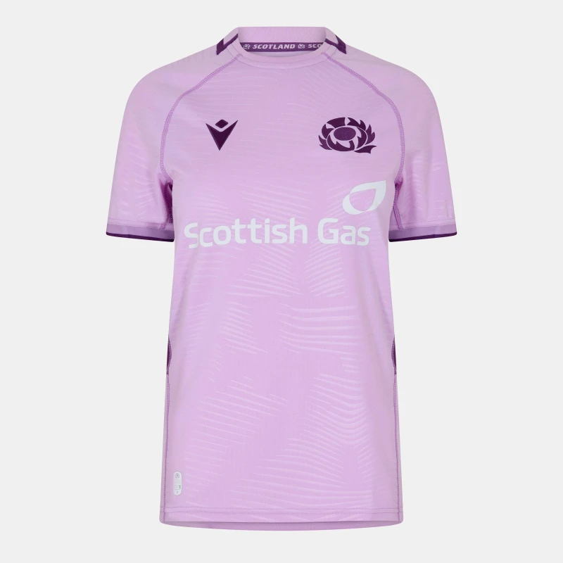 Image of Macron Scotland Rugby Union Away Shirt 2025 Womens White female 18 (2XL)