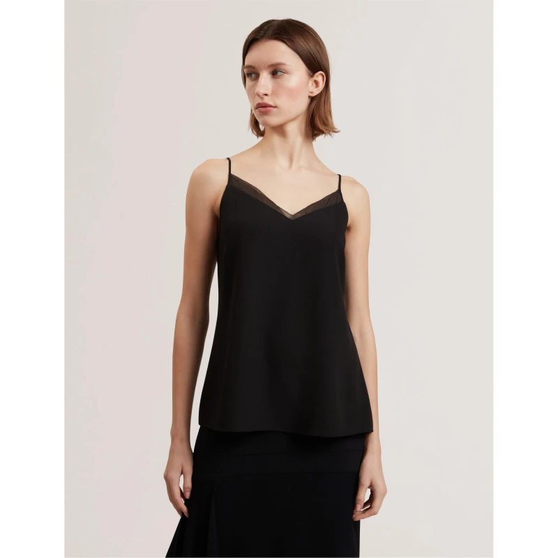 Image of Ted Baker Womens Chiffon Woven Cami Vest Black female 8 (XS)