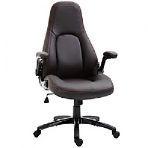 Image of Vinsetto Office Chair Coffee, Black Sponge, PU, Nylon, Wood 921-192V70