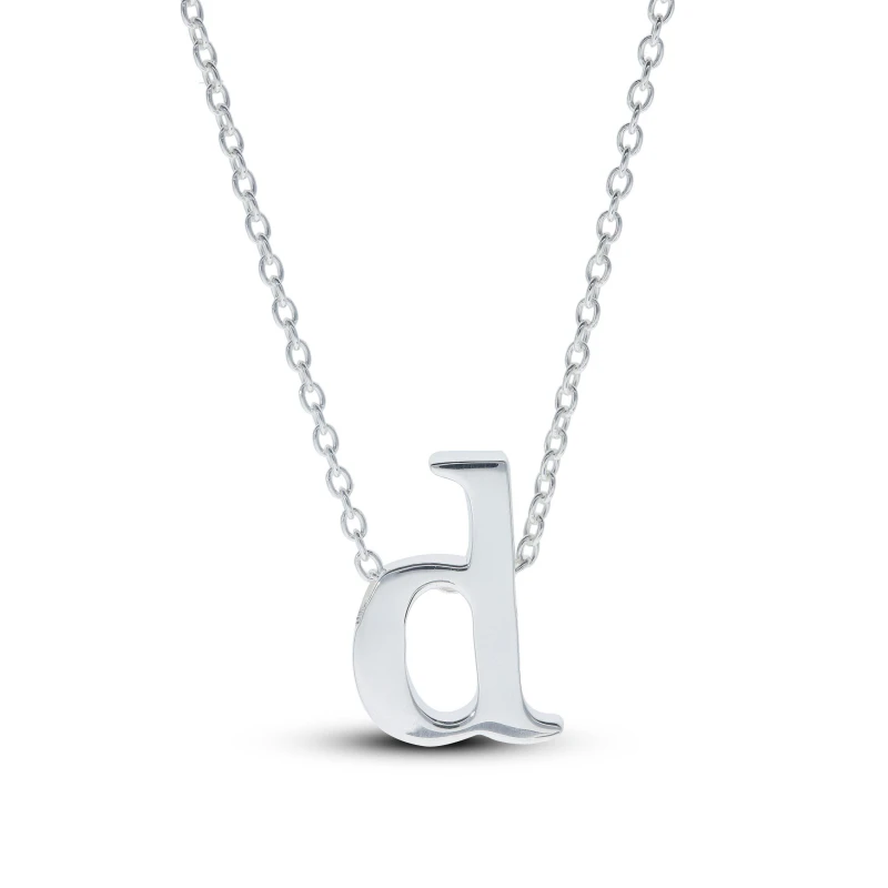 Image of Be You Sterling Silver lowercase Initial Necklace Silver female D