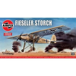 Image of Fiesler Storch Vinatge Classic Aircraft Air Fix Model Kit