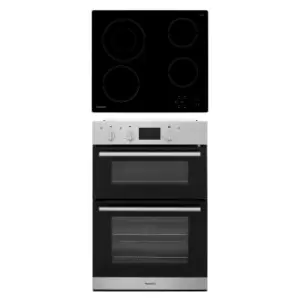 Image of Hotpoint Hotdd2Ceram Stainless Steel Built-In Double Oven & Ceramic Hob Pack