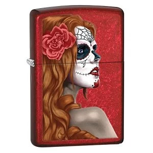 Image of Zippo Day Of The Dead Girl Candy Apple Red Windproof Lighter