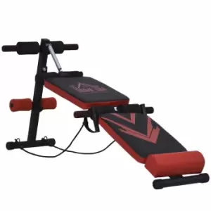 Image of Homcom Multifunctional Sit Up Bench Foldable Fitness Equipment W/ Elastic Rope