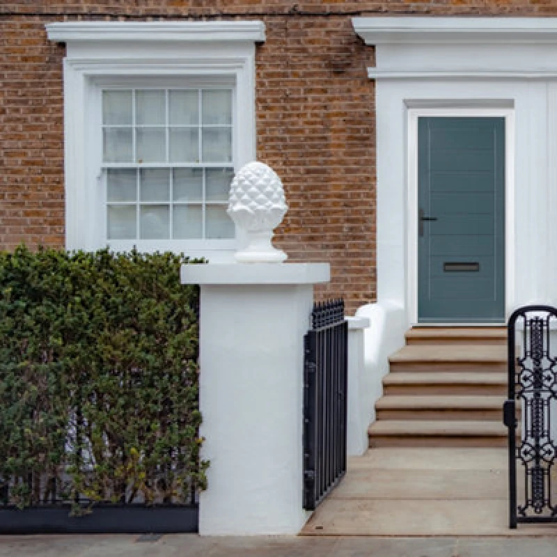 Image of Lacerta Composite Door Monza Solid 7015 Grey 890mm X 2090mm Open In Right Hand No Glass 10 Year Guarantee - Free Delivery & Smart Lock