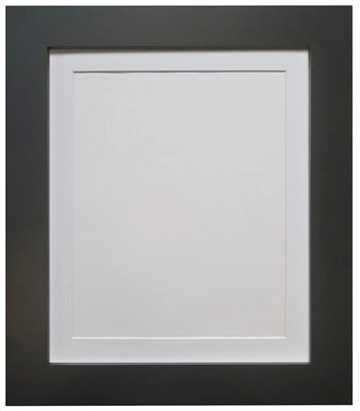 Image of Frames By Post Metro Black Frame With White Mount For Image Size 12 X 10 Inch