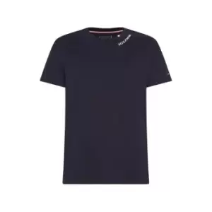 Image of Tommy Hilfiger Rwb Neckline Pique Tee - Blue