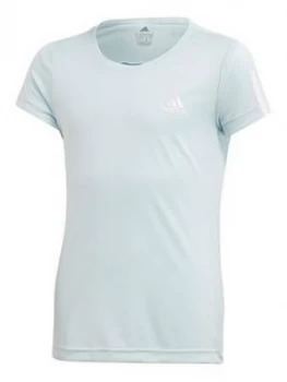 Image of Adidas Youth Girls Training Equip Tee - Light Blue