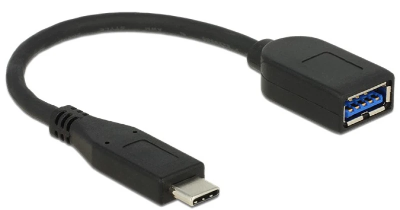 Image of DeLOCK USB 3.1 Gen 2 Type-C/Typ-A USB cable 0.1 m USB C USB A Black