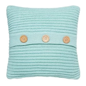 Image of Catherine Lansfield Chunky Knit Cushion - Duck Egg
