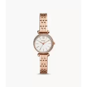Image of Fossil Womens Tillie Mini Three-Hand Rose Gold-Tone Stainless Steel Watch - Rose Gold