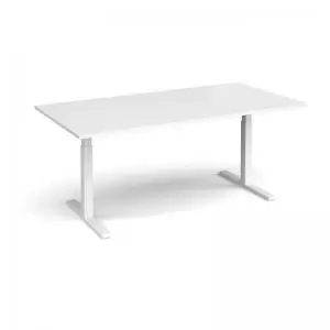 Image of Elev8 Touch boardroom table 2000mm x 1000mm - white frame and white