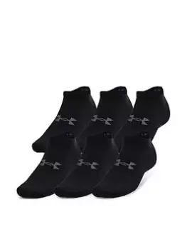 Image of Under Armour 6 Pack Training Essential No Show Socks - Black Size M Men