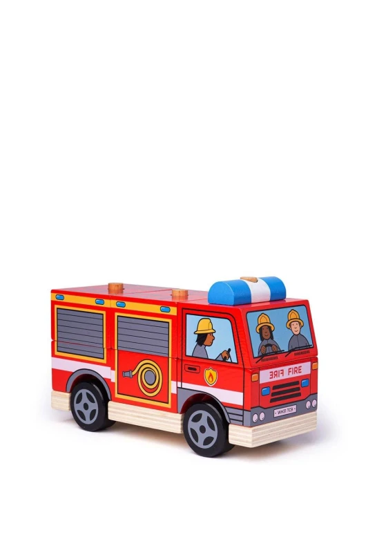 Image of Bigjigs Toys Stacking Fire Engine Toy Red unisex