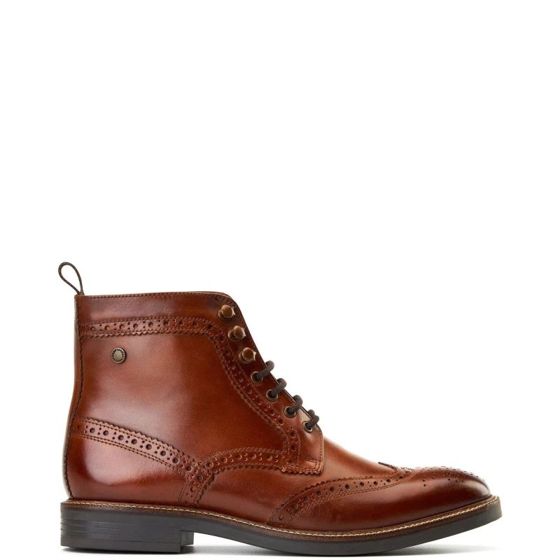 Image of Base London Base London Men Bristol Brogue Boot in Tan Size: 11 Tan 11 Male 5063294203712