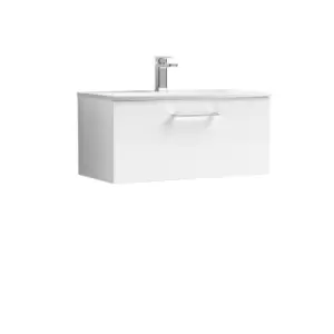 Image of Nuie Arno 800mm Wall Hung 1 Drawer Vanity & Basin 4 Gloss White