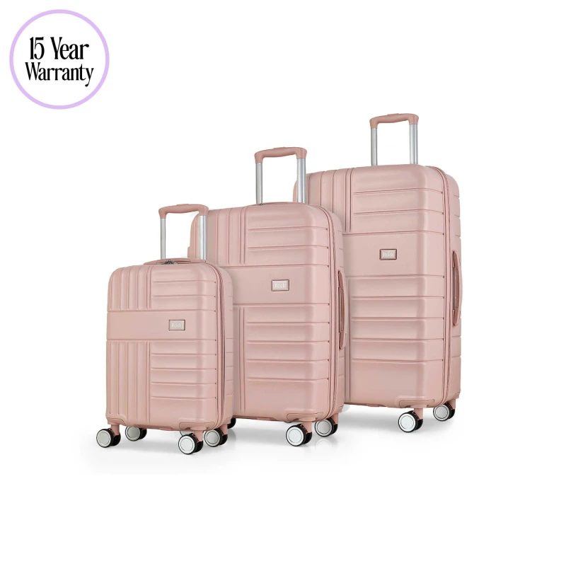 Image of Rock Rock Aspen Suitcase Pink Hard Suitcases 3pc Set Pink 41743306000