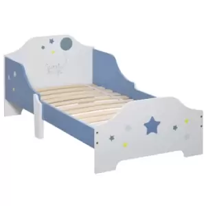 Image of Kids Star Balloon Single Bed Frame With Guardrails Slats Bedroom Furniture