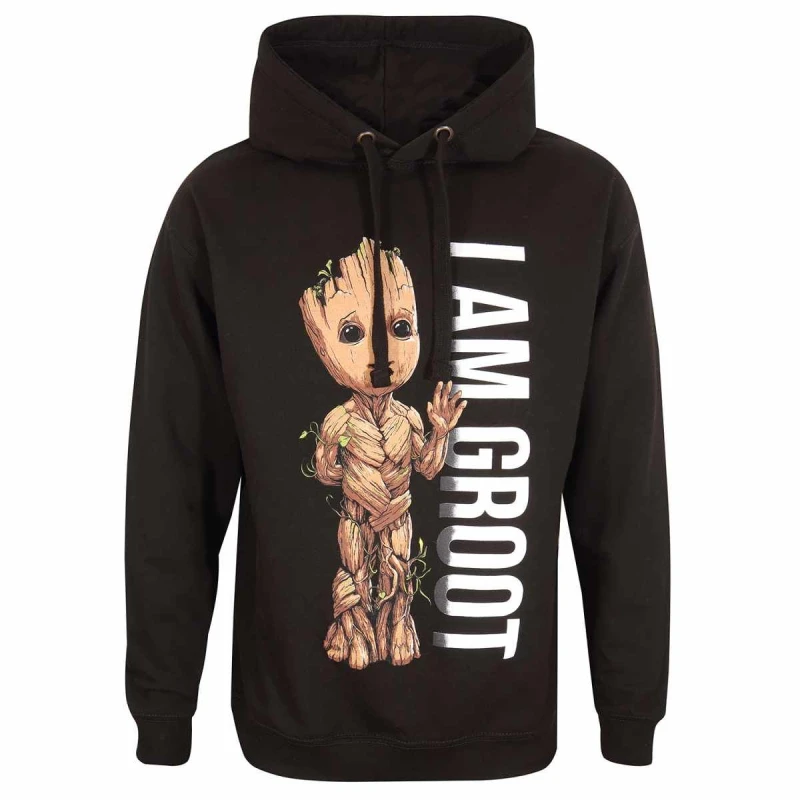 Image of I Am Groot Mens Profile Pullover Hoodie in Black Size: Medium Black Male M