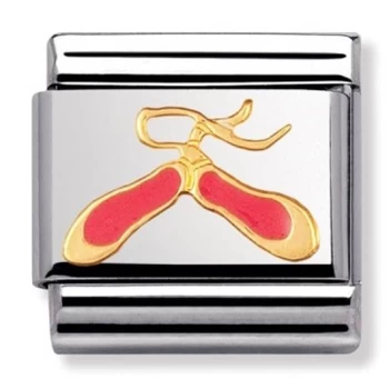 Image of Nomination CLASSIC Gold Daily Life Red Dancing Shoes Charm 030208/02