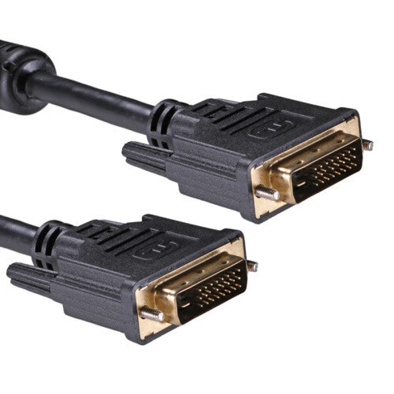 Image of Cablenet Cablenet 2m DVI-D 24+1 Dual Link 1080p Gold Male - Male 30AWG Black PVC Cable 32-2800